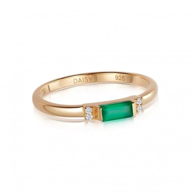 Rhinestone - Embellished Fashion Rings in Silver - Tone Metal for a Glamorous TouchBeloved Fine Green Onyx Band 18ct Gold Plated Ring JR02_GP