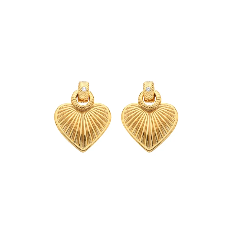 Two - Tone Gold and Silver Plated Clover Stud Earrings for a Lucky and Stylish SymbolHot Diamonds Gold Vermeil Essence Heart Stud Earrings