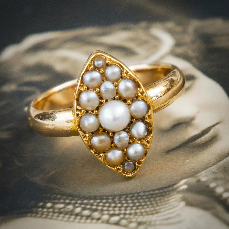 Women's Rings with Hidden Compartments for Secret KeepsakesMuch Coveted Late Victorian Natural Pearl Ring