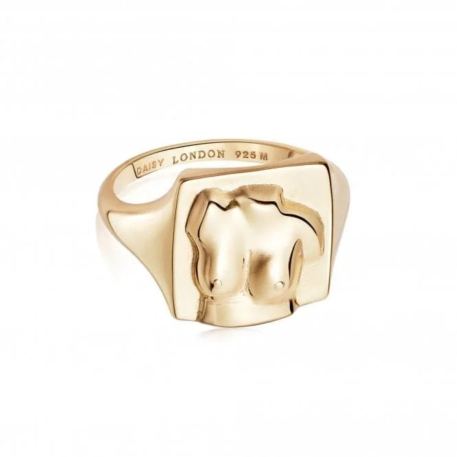 Chunky Fashion Rings in Copper with Geometric Patterns for a Bold AccessoryMaia 18ct Gold Plated Ring ARO1_GP