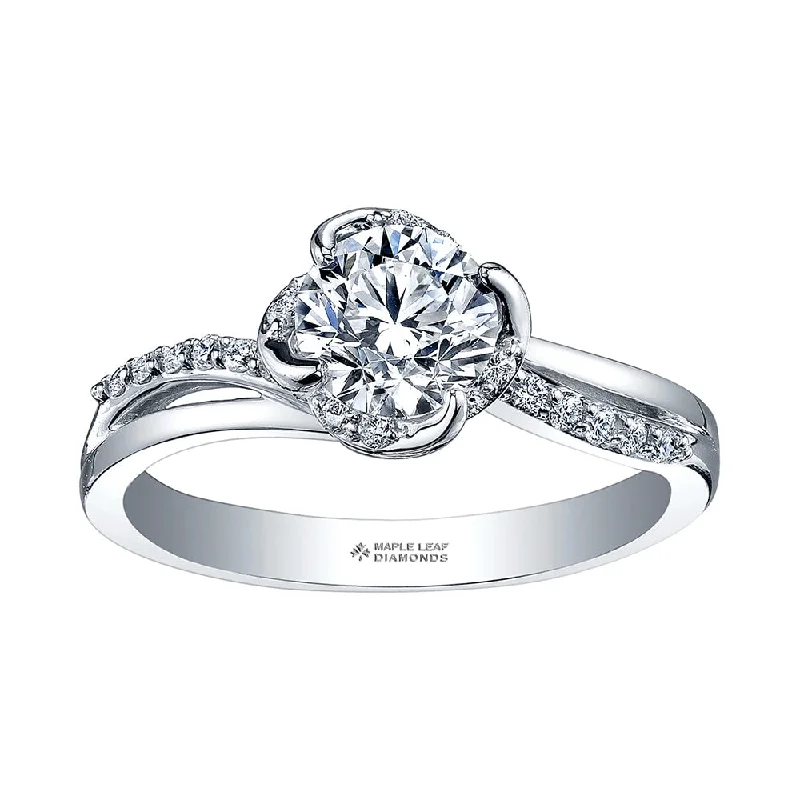 Cushion - Cut Women's Diamond Rings in Platinum with a Soft and Romantic AppearanceModern Canadian Diamond Wind's Embrace Engagement Ring