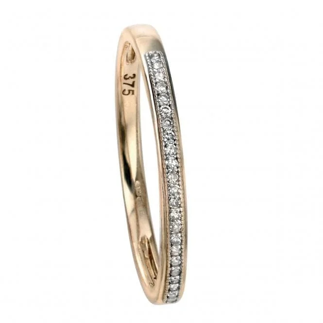 Open - Band Fashion Rings in Sterling Silver with Gemstone InlaysElements 9ct Yellow Gold Pave Set Diamond Ring GR511