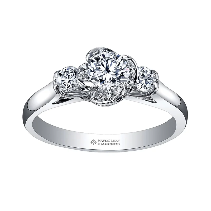 Women's Solitaire Diamond Rings with Round - Cut Diamonds and Platinum Settings for an Elegant EngagementCanadian Diamond Engagement Ring with Twist Detail