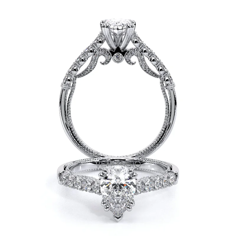 Men's Diamond Engagement Rings with Platinum Band and Halo Setting for a Luxury ProposalINSIGNIA-7097PEAR