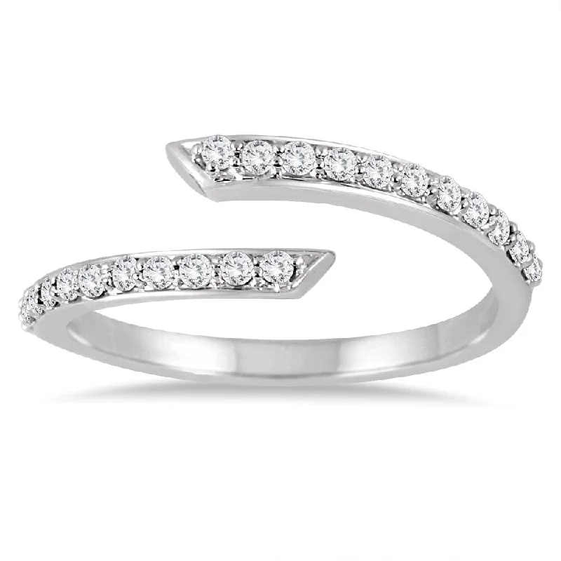 Women's Diamond Rings with Side - Stone Pave Setting for a Sparkling and Continuous ShineMarquee 1/3 Carat TW Split Bypass Diamond Ring in 14K White Gold