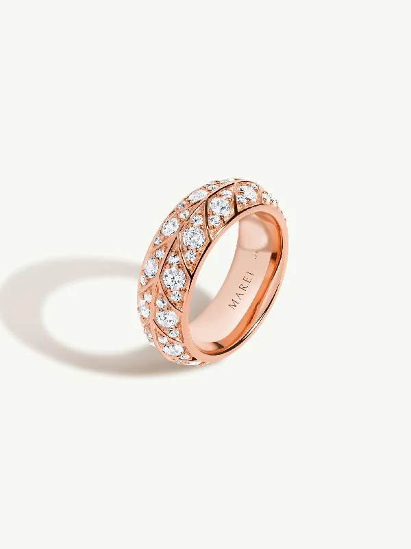 Asscher - cut diamond engagement ring with a pavé - set eternity band in platinumPalmyra Eternity Band With Brilliant White Diamonds In 18K Rose Gold, 8mm