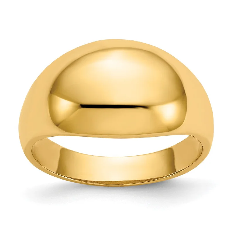 Geometric - Shaped Fashion Rings in Titanium with Iridescent Inlays10k Yellow Gold 10mm Domed-top Tapered Cigar Band Ring