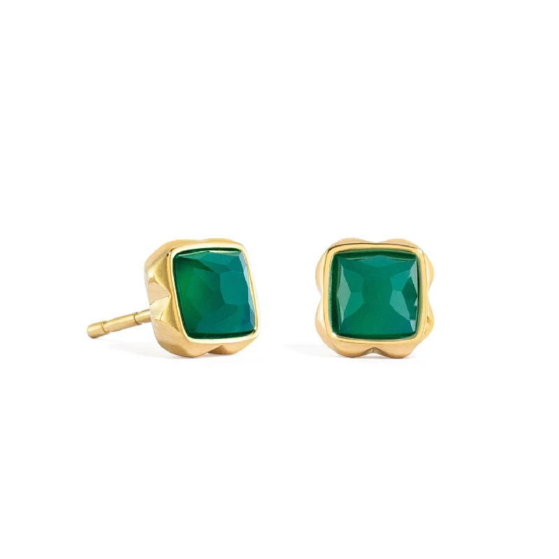 Glow - in - the - Dark Star Stud Earrings for a Mysterious and Night - Time - Friendly AccessoryCoeur De Lion Gold May Birthstone Green Agate Earrings