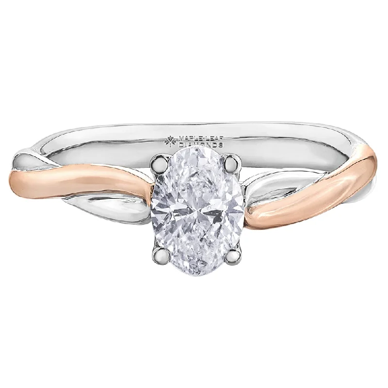 Channel - Set Women's Diamond Rings with Diamonds Securely Held in a Metal Groove for DurabilityUnique Oval Canadian Diamond Solitaire Ring