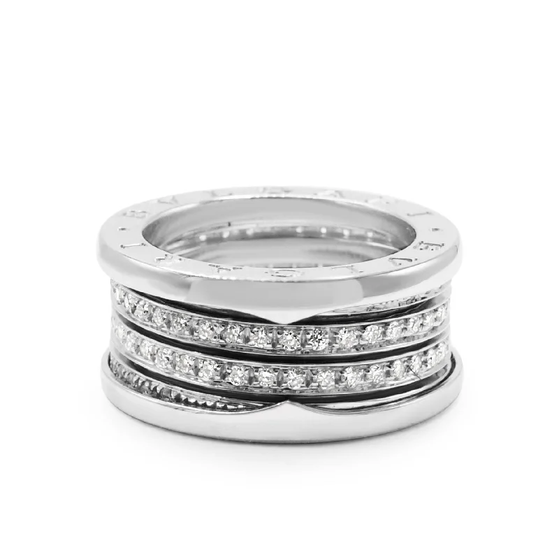 Tennis - Style Women's Diamond Rings with a Continuous Row of Diamonds for a Classic and Versatile LookBvlgari B.zero1 Diamond Ring Size 54