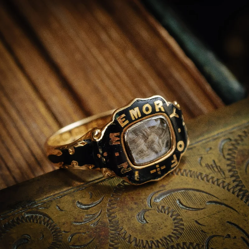 Statement - Making Cocktail Rings for Women with Large Cubic ZirconiaSentimental Antique Victorian Date 1857 Enamelled Mourning Ring