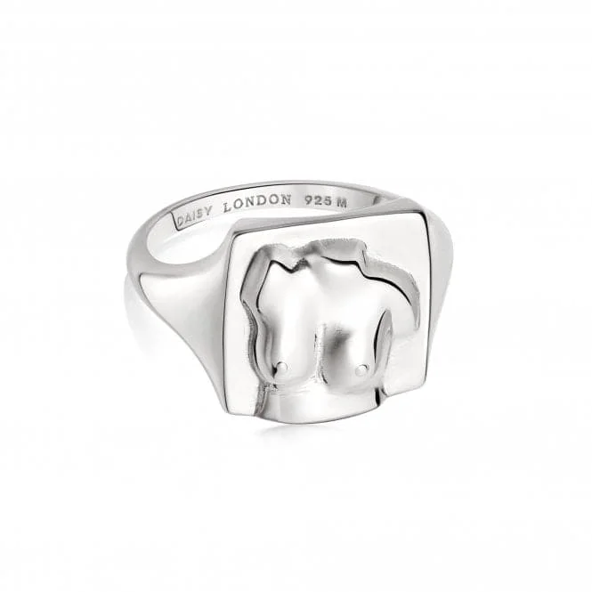 Minimalist Fashion Rings in Stainless Steel with a Single Solitaire CrystalMaia Sterling Silver Ring ARO1_SLV