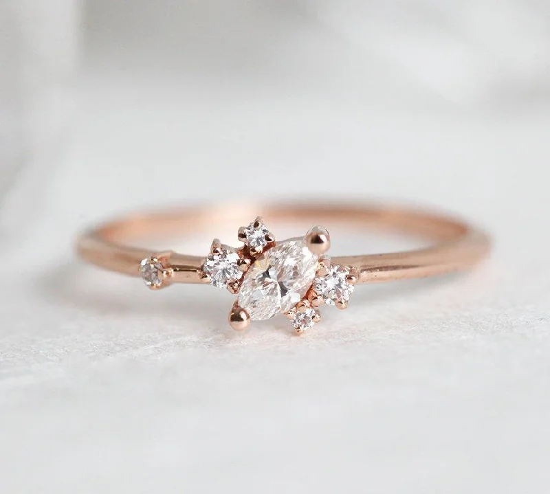 Heart - Shaped Women's Diamond Rings in Rose Gold for a Romantic and Symbolic GiftEsther Diamond Ring