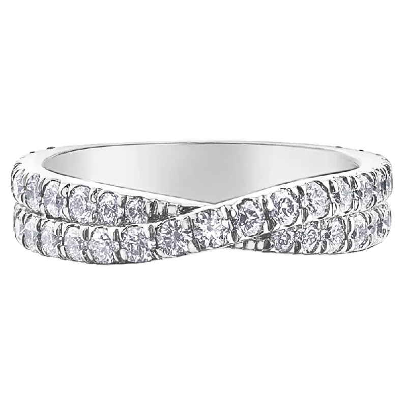 Marquise - Cut Women's Diamond Rings in Palladium for a Unique and Elongated ShapeCrossover Wedding Band with Canadian Diamonds