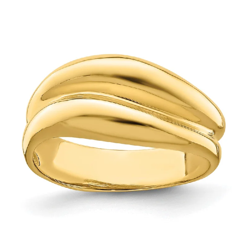 Magnetic Fashion Rings in Stainless Steel with a Modern, Interlocking Design14k Yellow Gold Polished Banded Dome Ring