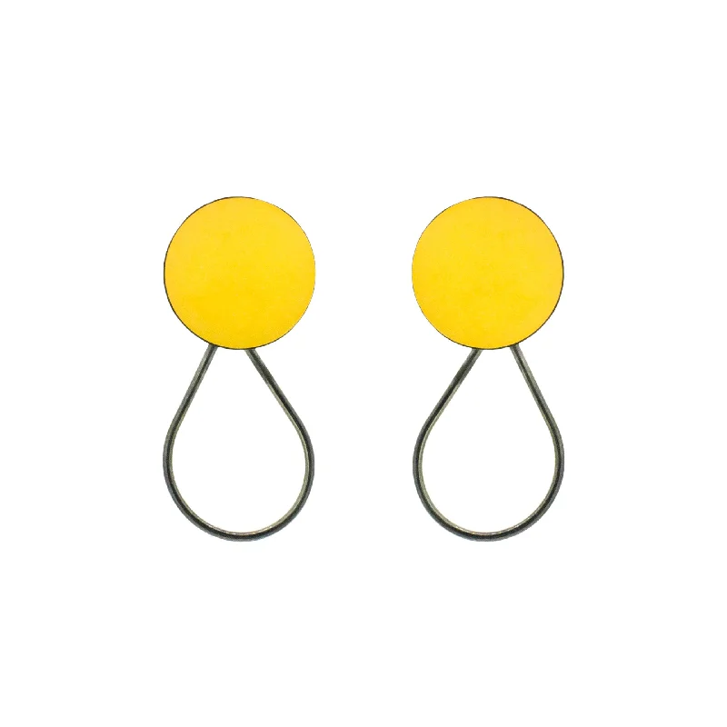 Two - Tone Gold and Silver Plated Clover Stud Earrings for a Lucky and Stylish SymbolYellow and Oxidised Silver Earrings