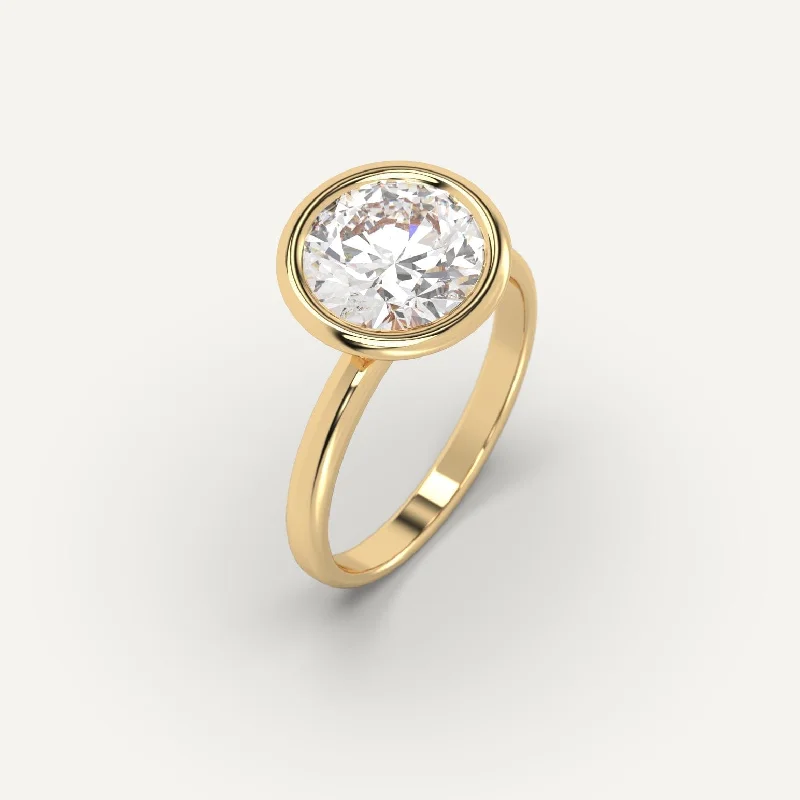 Men's Tourmaline Engagement Rings in 18K Two - Tone Gold with a Floral - Inspired Setting3 carat Round Cut Diamond Ring