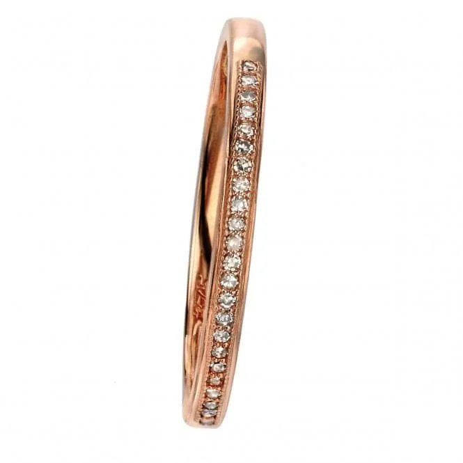 Minimalist Fashion Rings in Stainless Steel with a Single Solitaire CrystalElements 9ct Rose Gold Pave Set Diamond Ring GR513