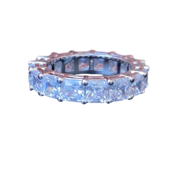 Open - Band Fashion Rings in Sterling Silver with Gemstone InlaysEdrina Asscher Eternity Band Ring