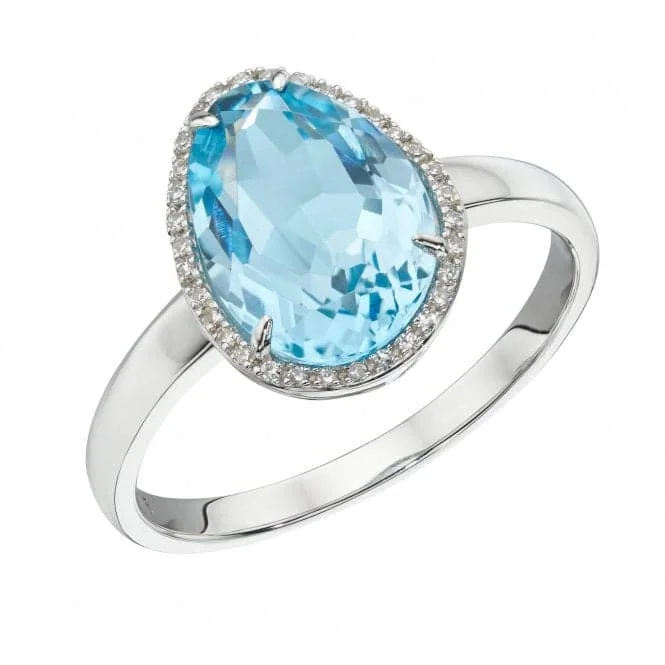 Rhinestone - Embellished Fashion Rings in Silver - Tone Metal for a Glamorous Touch9ct White Gold Irregular Shaped Blue Topaz Diamond Ring GR597T