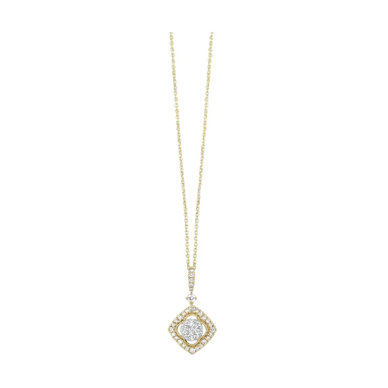 Marquise - cut diamond engagement ring with a split - shank band in platinumCushion Shaped Diamond Clover Pendant Necklace, 0.50 cttw