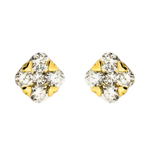 Matte - Finish Titanium Hexagon Stud Earrings for a Sleek and Contemporary StyleGold and Diamond Stud Earrings