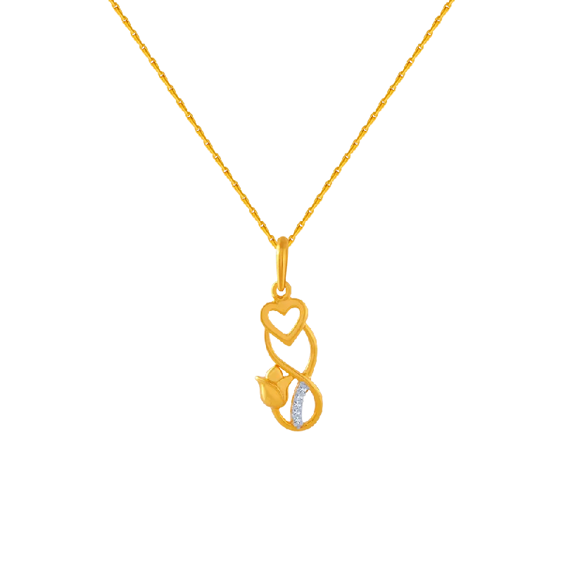 Heart - Shaped Women's Diamond Rings in Rose Gold for a Romantic and Symbolic Gift14KT (585) Yellow Gold And American Diamond Pendant For Women