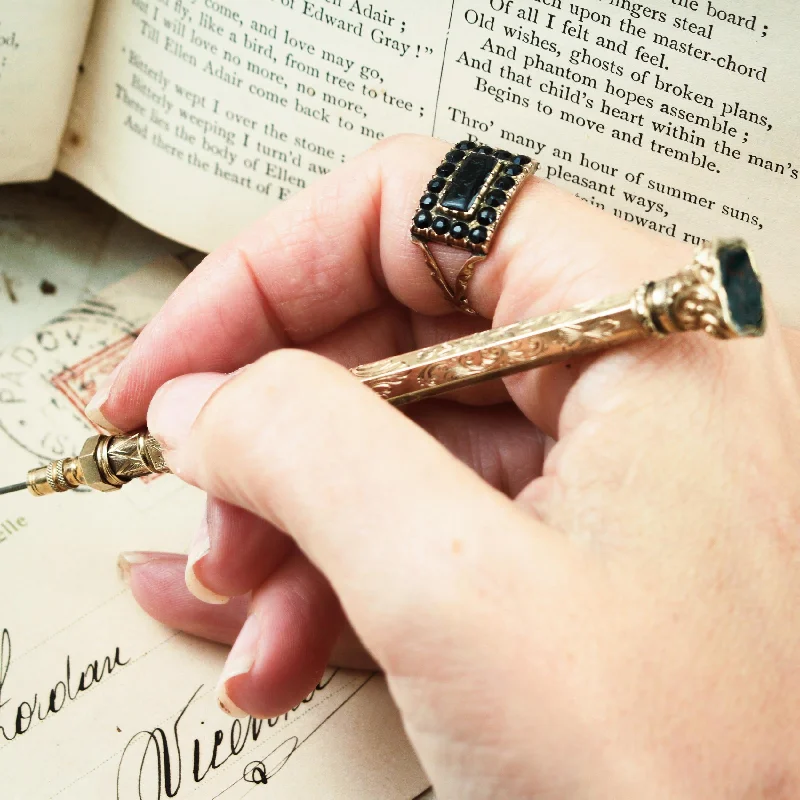 Minimalist Women's Rings with a Single Pearl in 14K Gold - Plated BandsAntique Mourning Ring Dated to 1852