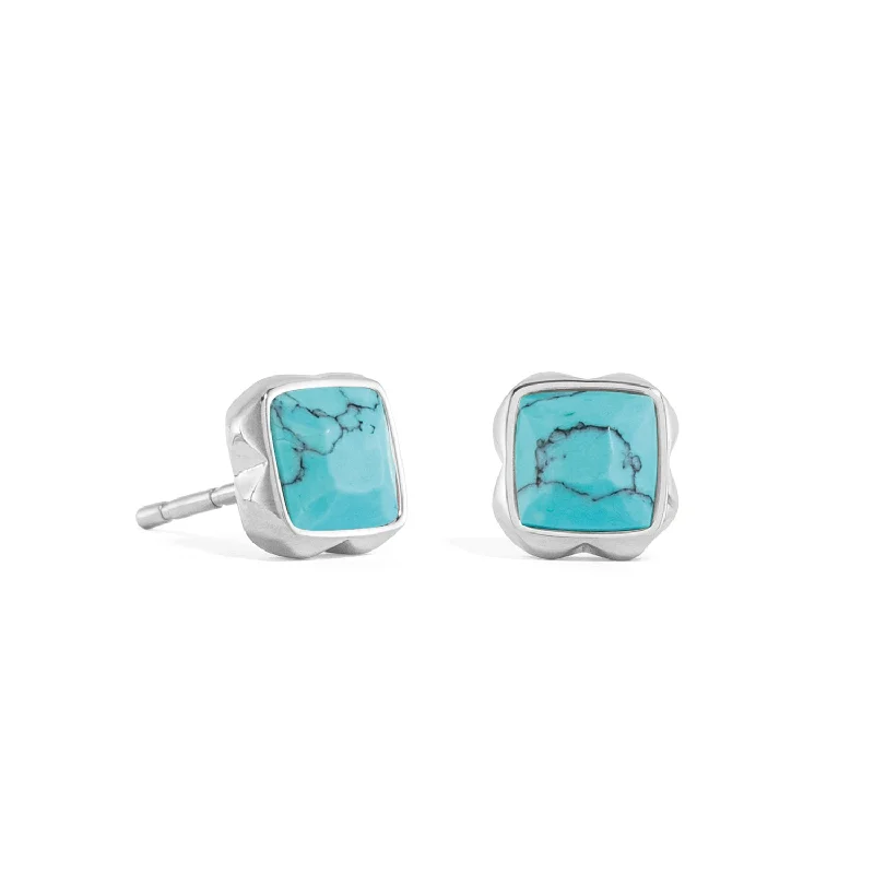 Hypoallergenic Sterling Silver Star - Studded Stud Earrings for Sensitive EarsCoeur De Lion December Birthstone Turquoise Stud Earrings