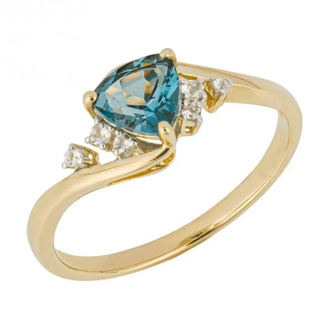 Vintage - Reproduction Fashion Rings in Bronze with Cameo - Style MedallionsTrillion London Blue Topaz White Topaz 9ct Yellow Gold Ring GR618L