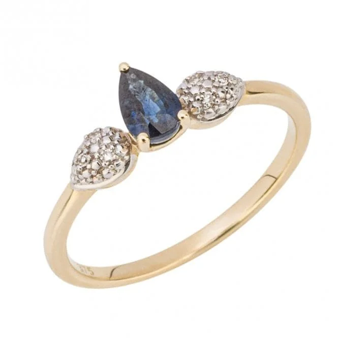 Magnetic Fashion Rings in Stainless Steel with a Modern, Interlocking DesignBlue Sapphire and Diamond in Yellow Gold Droplet Ring GR604L