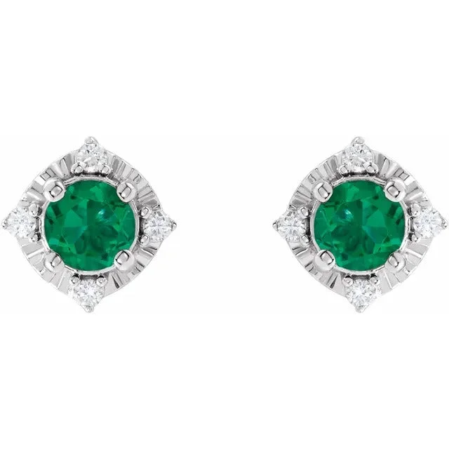 Solitaire diamond engagement ring with a platinum setting for a classic and elegant lookLab Created Emerald Earrings with Diamonds