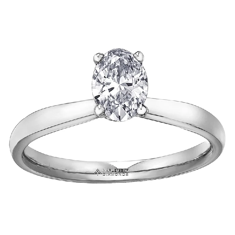 Cluster - Style Women's Diamond Rings with Multiple Small Diamonds Arranged in a Stunning PatternOval Canadian Diamond Solitaire Ring with Hidden Halo Detailing