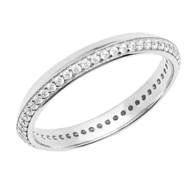 Open - Band Fashion Rings in Sterling Silver with Gemstone InlaysFiorelli Silver Eternity Ring Knife Edge Zirconia R3818C