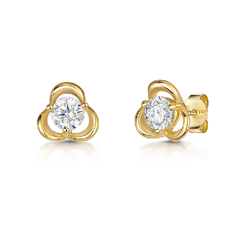 Glow - in - the - Dark Star Stud Earrings for a Mysterious and Night - Time - Friendly AccessoryJools Gold Vermeil Cubic Zirconia Flower Stud Earrings