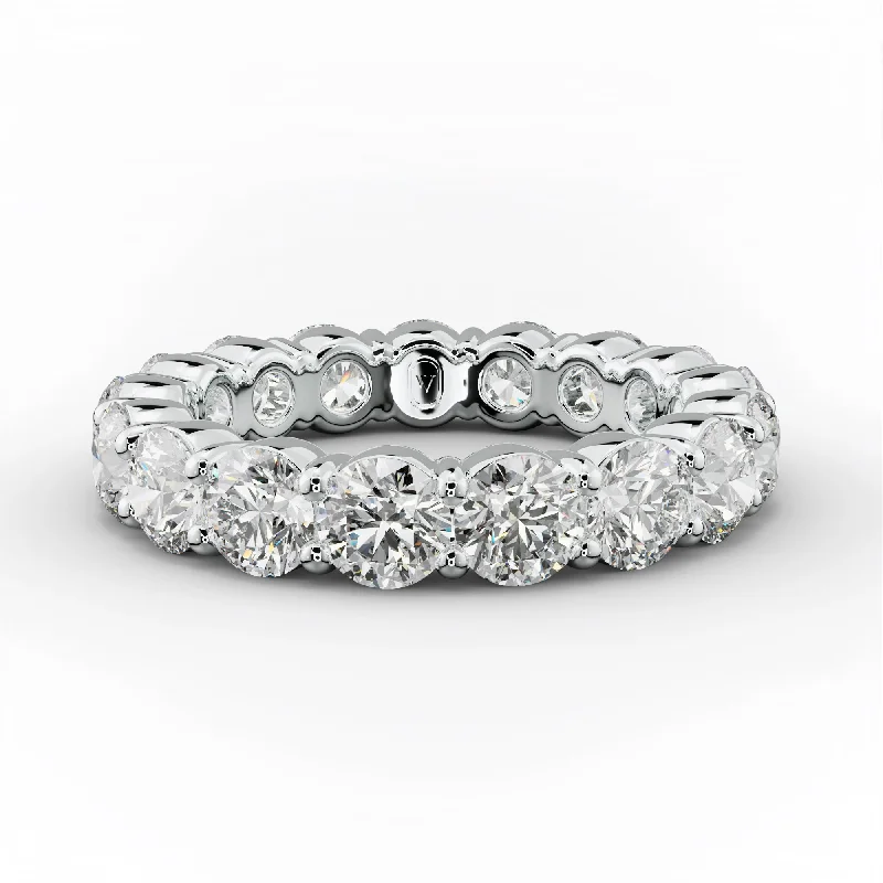 Adjustable Women's Diamond Rings with a Flexible Band for a Comfortable and Custom Fit4.0 Carat Round Cut Diamond Classic Eternity Band Shared Prong