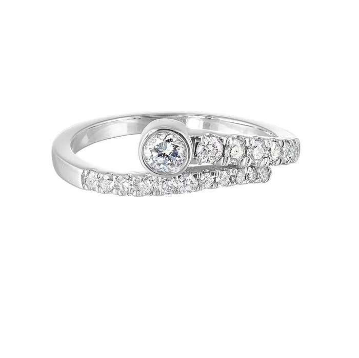 Open - Band Fashion Rings in Sterling Silver with Gemstone InlaysMountz Collection 1.00CTW Diamond "Love's Crossing" Ring in 14K White Gold