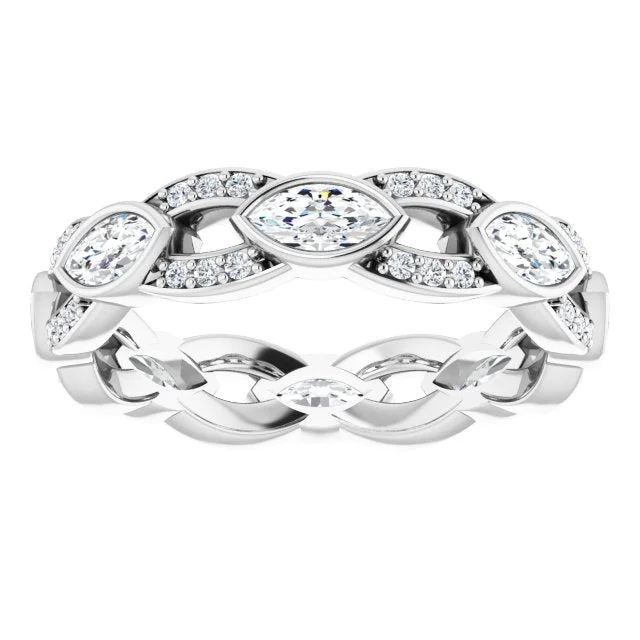 Signature - Design Women's Diamond Rings with a Brand - Specific Pattern and High - Quality Diamonds1.36 ct. Marquise & Round Diamond Eternity Band