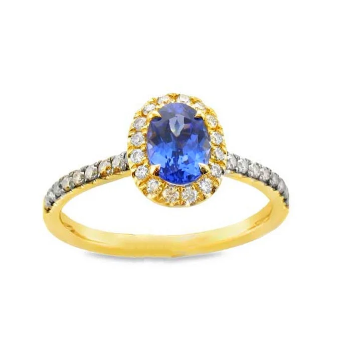 Open - Band Fashion Rings in Sterling Silver with Gemstone InlaysLe Vian Ring featuring Blueberry Tanzanite with Nude and Chocolate Diamonds in 14K Honey Gold