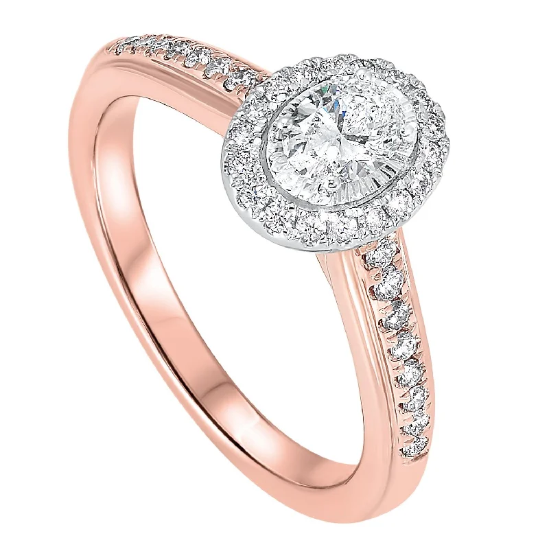 Men's Sapphire Engagement Rings in 18K White Gold with Pave Diamond Accents14KT Rose Gold Diamond Oval Bridal Ring 5/8 CT