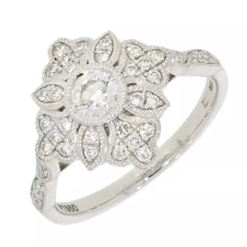 Princess - Cut Women's Diamond Rings in White Gold with a High - Clarity Diamond for a Modern LookPlatinum Art Deco Style Diamond Dress Ring 0.55ct