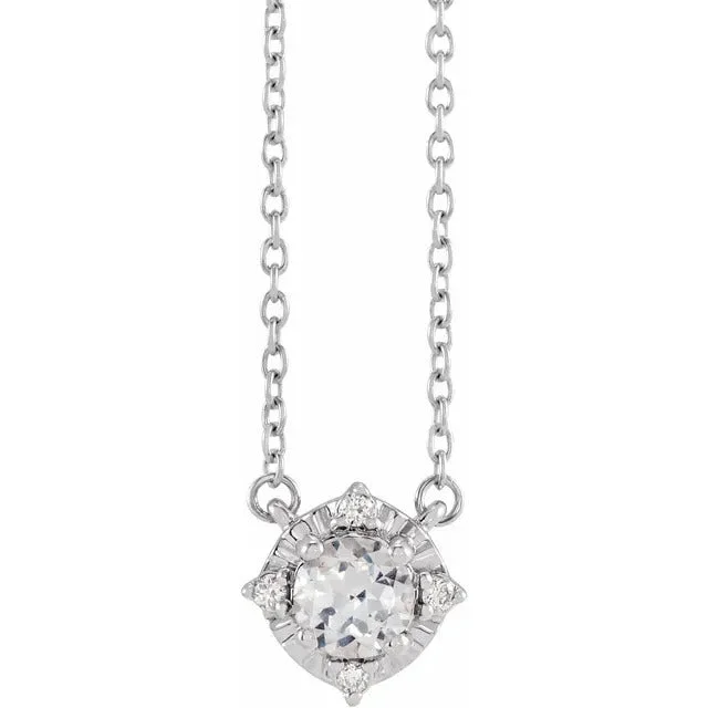 Radiant - cut diamond engagement ring with a bezel - set center stone in 18K yellow goldWhite Sapphire Necklace with Diamond Halo