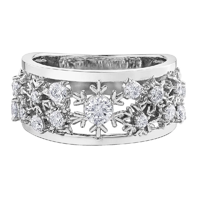 Tennis - Style Women's Diamond Rings with a Continuous Row of Diamonds for a Classic and Versatile LookCanadian Diamond Winter Wonderland Band