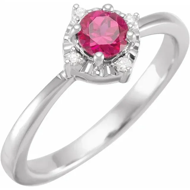 Marquise - cut diamond engagement ring with a split - shank band in platinumLab Created Ruby Ring with Diamonds