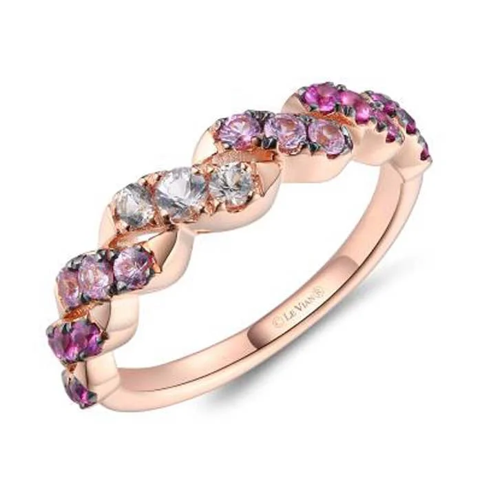 Fashion Rings with Initial Charms in Silver - Plated Metal for a Custom AccessoryLe Vian Ring featuring Pink Sapphire Ombré in 14K Strawberry Gold