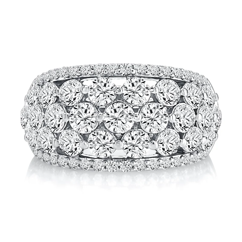 Tennis - Style Women's Diamond Rings with a Continuous Row of Diamonds for a Classic and Versatile Look14KYG 2.81CTW BR DIA HONEYCOMB W DIA EDGES WIDE BAND   SIZE7