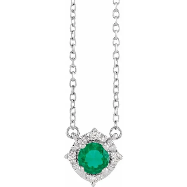 Cushion - cut diamond engagement ring with a halo of moissanite in a silver - plated bandCreated Emerald Necklace with Diamond Halo