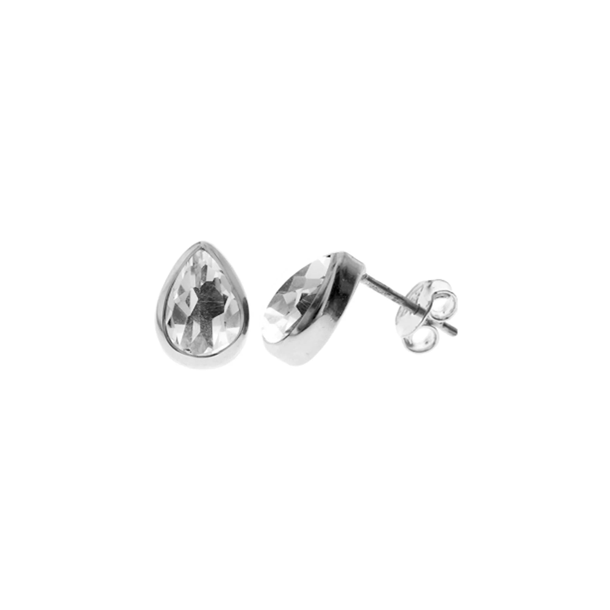 Laser - Engraved Initial Stud Earrings in Silver for a Personalized and Customized AccessorySterling Silver Quartz Stud Earrings