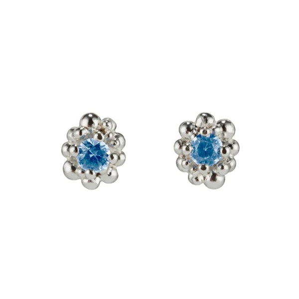 Two - Tone Gold and Silver Plated Clover Stud Earrings for a Lucky and Stylish SymbolCluster Studs with Sapphires