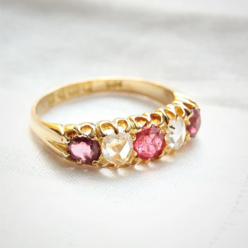 Floral - Patterned Women's Rings in 18K Yellow Gold for a Feminine LookGrand Date 1906 Spinel & Rose Cut Diamond Ring